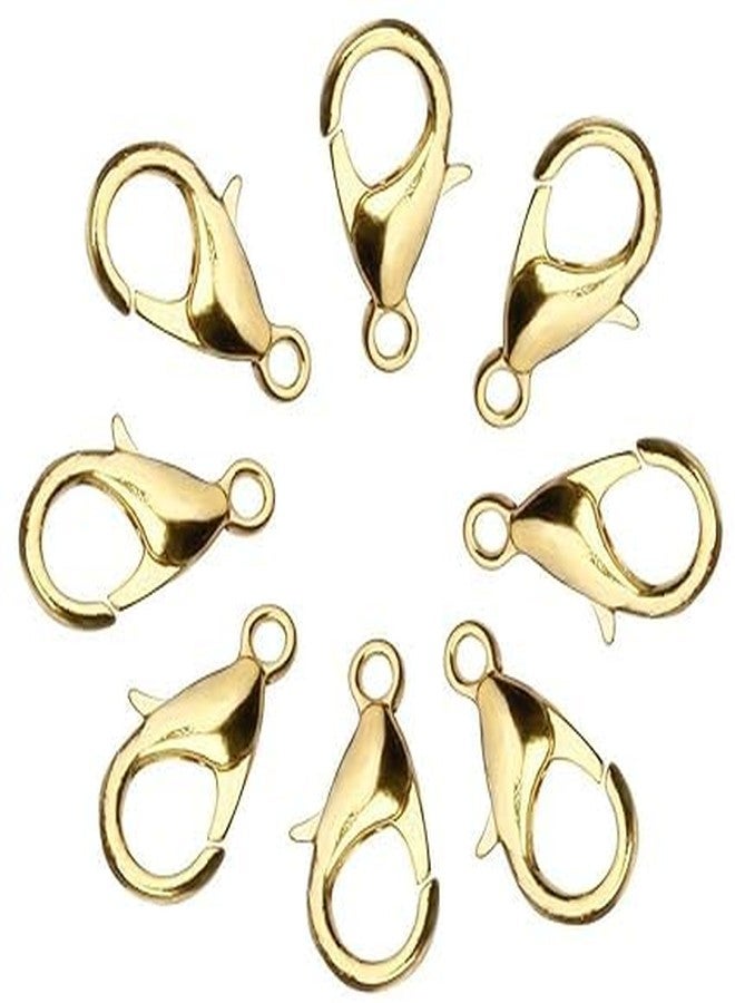ALEVAN Jewellery Making Lobster Clasps Claw Hooks for Necklace and Bracelet Golden/Findings Fasteners Golden Color (Lobster) 100pcs - Image 1